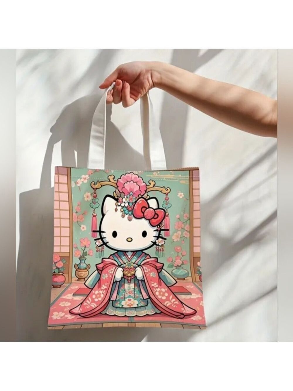 Hello Kitty Elegant Kimono Tote - Pink and Green